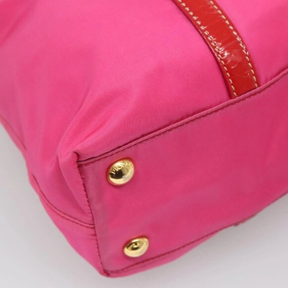 PRADA Hand Bag Nylon 2way Pink Gold Auth 120480 - Picture 4 of 16